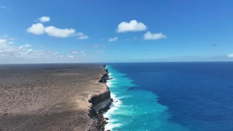 Aerial footage of Bunda Cliffs Nullabor South Australia Stock Footage 325950761
