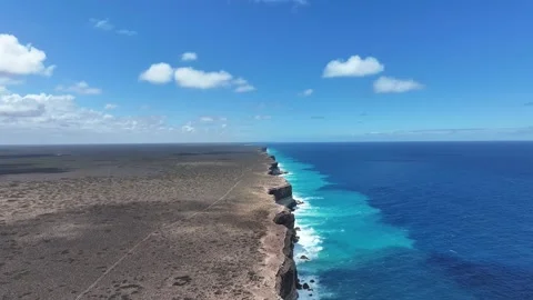 Aerial footage of Bunda Cliffs Nullabor South Australia Stock Footage 325950778