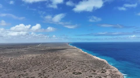 Aerial footage of Bunda Cliffs Nullabor South Australia Stock Footage 325951326