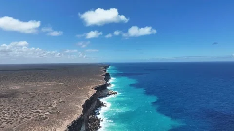 Aerial footage of Bunda Cliffs Nullabor South Australia Stock Footage 325951327