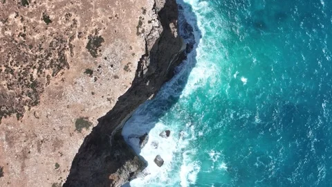 Aerial footage of Bunda Cliffs Nullabor South Australia Stock Footage 325952657