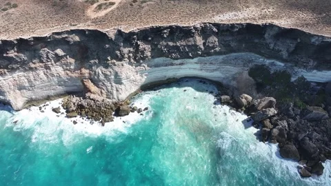 Aerial footage of Bunda Cliffs Nullabor South Australia Stock Footage 327109450