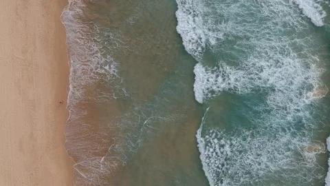 Aerial footage of calm quiet ocean waves Stock Footage