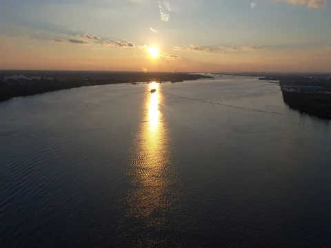 Aerial Footage of Cargo Ship on Delaware River Philadelphia PA Stock Footage 71663602
