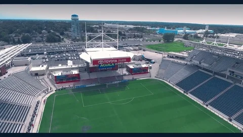 Aerial Footage of Chicagos Toyota Park Stock Footage