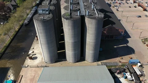 Aerial footage of CHV feedmill Stock Footage 106946680