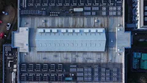 Aerial footage of a Data center facility in Wiltshire, UK Stock Footage 321776265
