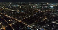 Aerial Footage Of Downtown New York City At Night Stock Footage