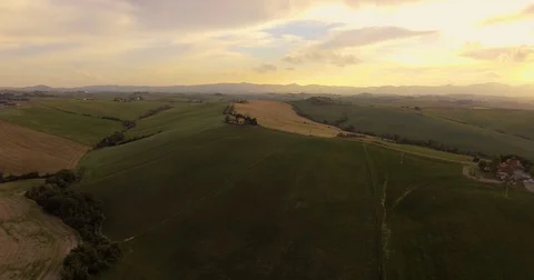 Aerial footage, famous tuscan hills landscape in Tuscany, Italy, 4K Stock Footage