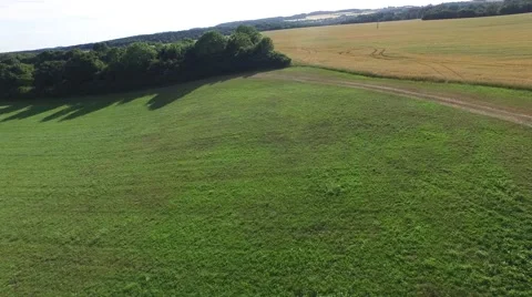 Aerial footage of a flight over fields Stock Footage 52155090