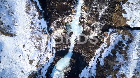 Aerial footage of landscapes in Iceland in winter Stock Photos