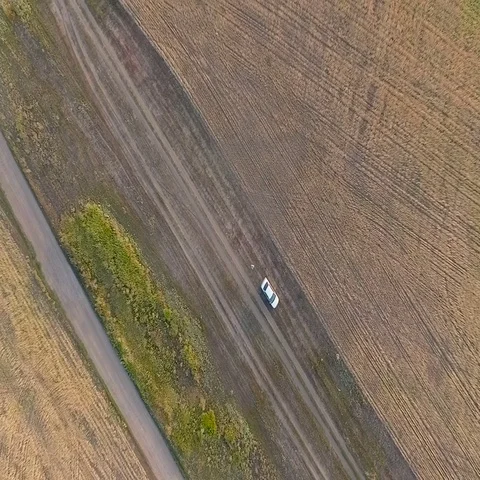 Aerial footage of a man in the fields. Stock Footage 69701491