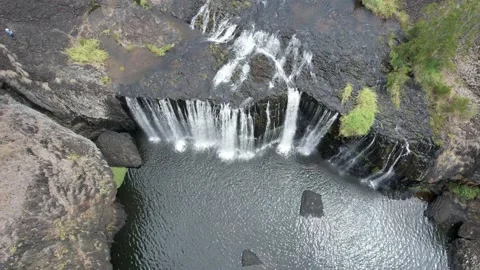 Aerial footage of Millstream Falls Stock Footage 169015207