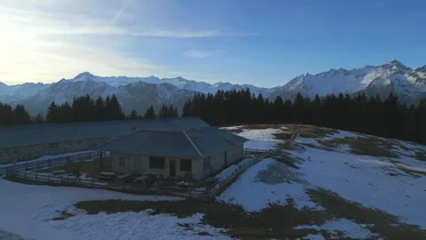 Aerial footage of a mountain range. Stock Footage 260532528