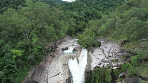 Aerial footage of Murray Falls Qld Australia Stock Footage 220773053