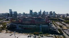 Drone video of Nissan Titans stadium, Na, Stock Video