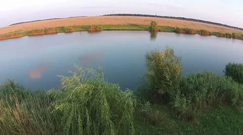 Aerial footage over the lake Stock Footage 41332453
