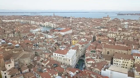 Aerial Footage over Venice Italy Stock Footage