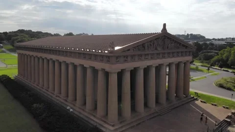 Aerial footage The Parthenon in Centennial Park, Nashville,Tennessee 4k Stock Footage