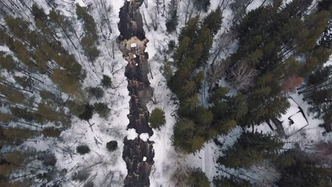 Aerial footage of rapids Stock Footage 151516856