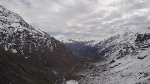 Aerial footage - Rock face inside Andes mountains valleys awe rugged landscape Vídeo Stock 108360341