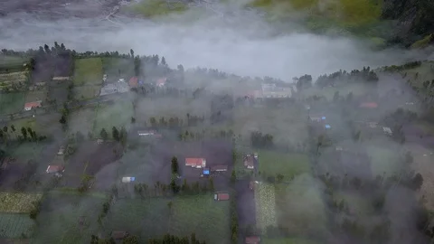 Aerial footage of rolling cloud at Mount Bromo. Stock-Footage 108815452