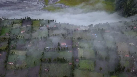 Aerial footage of rolling cloud at Mount Bromo. Stock Footage 108815455