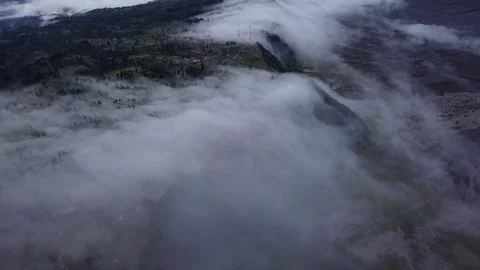 Aerial footage of rolling cloud at Mount Bromo. Stock Footage 108879008