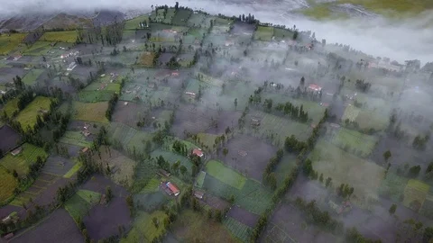 Aerial footage of rolling cloud at Mount Bromo. Stock Footage 108879023