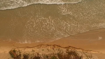 Aerial footage sea and beach Stock Footage