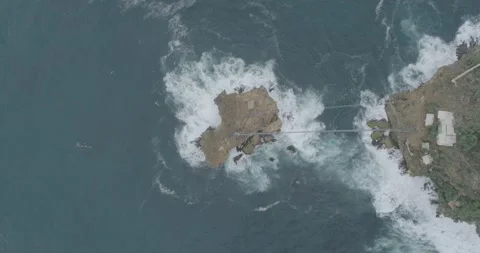 Aerial Footage of Timang Beach Capturing the Beauty of its Waves Stock Footage 237680142