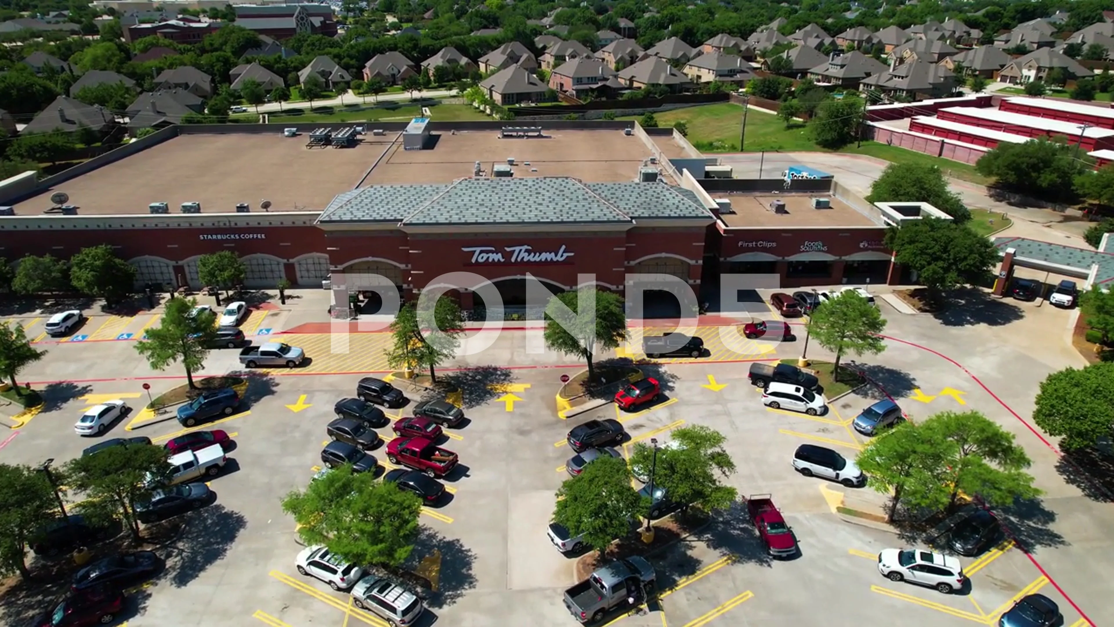 Aerial Footage Of Tom Thumb Grocery