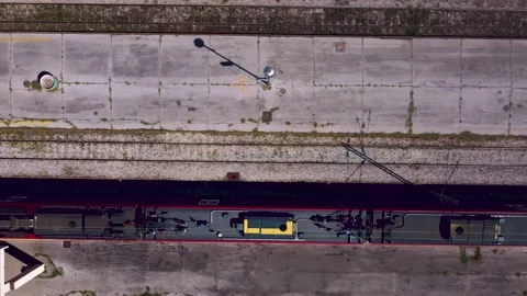 Aerial Footage Of Train In Motion Stock Footage 158748941