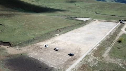 Aerial footage of vehicle exploding with improvised explosive device  Stock Footage 111947780