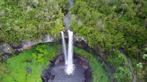 Aerial footage of Waterfall Video stock 77284079