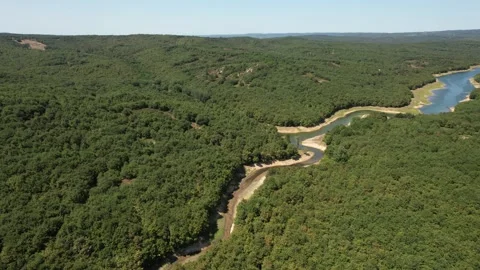 Aerial forest and river Stock Footage 202297565
