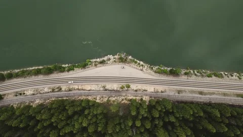 Aerial of forest road  Stock Footage 219270569