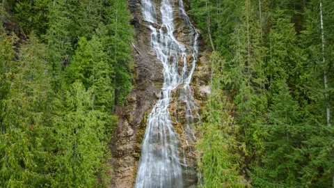 Aerial Of Forest Waterfall Stock Footage 300595669