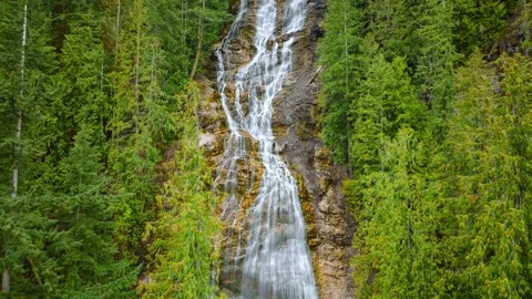 Aerial Of Forest Waterfall Stock Footage 300595670