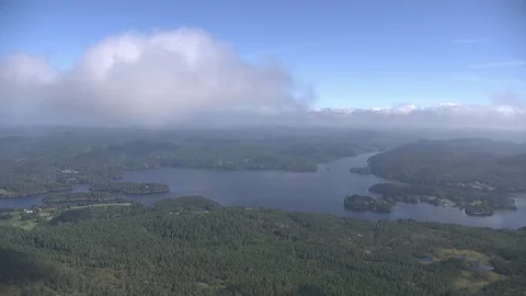 Aerial of forrest in Norway Stock Footage 87697148