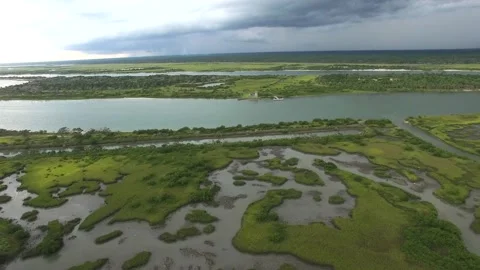 Aerial Fort Matanzas Drone Shot Stock Footage