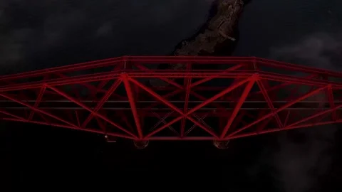 Aerial - Forth Rail Bridge from Above, Scotland Stock Footage 172540388