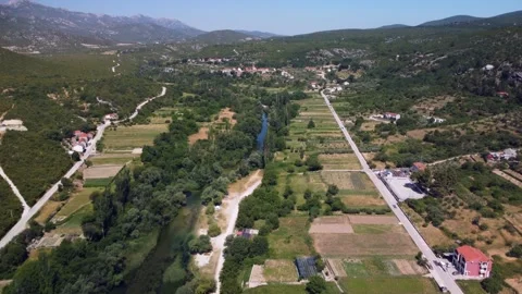 Aerial Forward Drone View of Blato na Cetini, Croatia Stock Footage 314429090