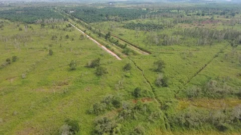 Aerial Forward Flight Over Rural Drainage Ditches 4k Stock Footage 337639146