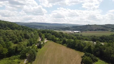 An Aerial Forward Flying Landscape View of Rural Pennsylvania Stock Footage 158105044