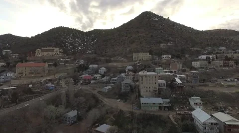 Aerial Forward of Old Jerome Arizona Mining Town Stock Footage 59208291