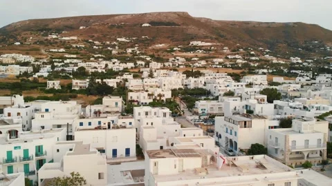Aerial forward over typical picturesque village at Paros Island in Greece Stock-Footage 150320217