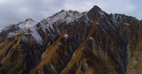 Aerial Forward Slow of Different Shapes of the Samnaun Alps Visible in the Sides Stock Footage 113933198
