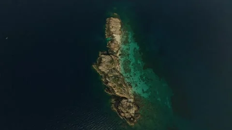 Aerial Fpv Drone dive of Rawa island coastline (Perhentian Island) Stock Footage 287001023