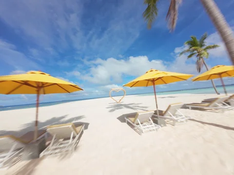 Aerial FPV Drone Flight Over Maldives Tropical Beach Stock Footage 314494812